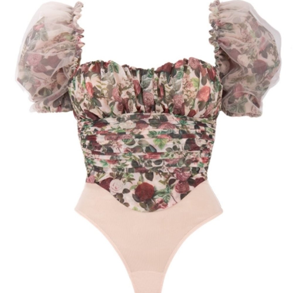 House of CB Nina Floral Mesh Bodysuit - Picture 3 of 8